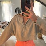 Aerie Grey Cropped Sweater Photo 2