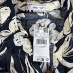 Mango MNG Floral Print Button Front Shirt Dress Black Cream XL Photo 1