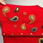 Vintage Marisa Christina Women’s Wool Sweater Vest Red Paisley XL Photo 5