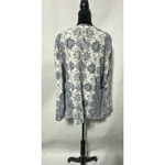 Style & Co. Blue and White‎ Floral Print Long Sleeved Shirt Size L White Size L Photo 1
