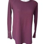 Chaser Wisteria Waffle Knit Thermal Top Burgundy Purple Photo 4