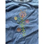 Blair  Chambray Denim Embroidered Floral Dress Women Size 2XL Country Western Photo 7