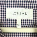 The Great  Ruffle Oxford Shirt Size 2 US Medium Plaid Cotton Peplum Long Sleeve Photo 3