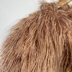  1State Faux Fur Shaggy Cropped Jacket Mauve Rose Pink Glam Fun womens L Photo 1