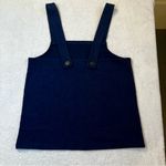 Madewell Dark Blue Sleeveless Apron Style Top with Button Straps Medium Photo 2