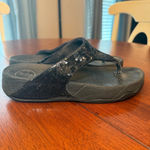FitFlop  Women’s Electra Black Sequin Thong Flip Flops Sandals‎ Size 8 Photo 1
