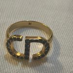 Christian Dior Petit CD Ring Gold-Finish Metal and Blue Crystals Size M Photo 5