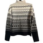 Joie  Black/Ivory Fair Isle Soft Cozy Rayon Blend High Neck Pullover Sweater Photo 0