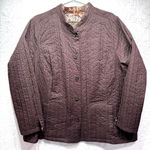 Quilted Reversible Jacket Brown or Floral Lightweight Cotton CJ Banks Size 2X Photo 2