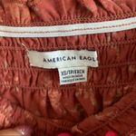 American Eagle  Smocked Tie Front Crop Strapless Floral Artsy Top XS Photo 2