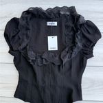 Guizio Paloma Short Sleeve Top XS NWT Black Photo 5