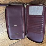 Tumi saffiano travel wallet passport holder burgundy wristlet zip around Photo 3