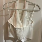 Alice + Olivia White Halter Top Size 4 Photo 1