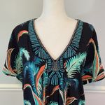 Adrianna Papell Size 10 USA Tropical Print Dress Embellished Turquoise Photo 2