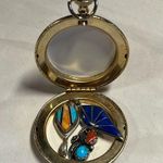 Vtg Native American Turquoise Spiny Oyster Coral Blue Lapis Sterling Pendent Lot Silver Photo 1