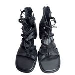 Steve Madden Strappy Sandals Size 8.5 Black Leather Cherri Open Toe Block Heel Photo 2