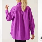 Athleta Relaxed Oversized Button-Down Shirt in Jazzy Purple Size XS Photo 2