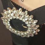 J.Crew  Suede Large crystal buckle Stella Heels size 10 black Photo 4