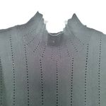 Rebecca Taylor  Black Pointelle Knit Lace Trim Mock Neck Sweater Dress Size M Photo 8