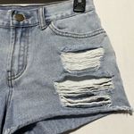 Billabong Cut Off Shorts Women 25 Blue Denim Mid-Rise Pockets Distressed Zip Fly Photo 1
