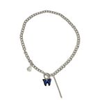 OT clasp illusion pearl blue butterfly pendant necklace Photo 2