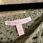 Victoria's Secret Olive Green Open Knit Crochet Cold Shoulder Top Medium Photo 3