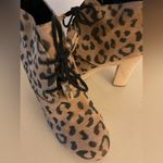 Rebecca Taylor women leopard print suede platform heel boots size 9 Photo 11