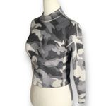 27 Miles Cashmere Gray Camo Cropped Sweater XS Metallic Soft Knit Pullover Photo 2