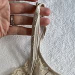 Cato Y2K Medium M Beige Cami Tank Top Lace Neck Bottom Trim Boho Whimsy Coquette Photo 11