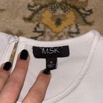 FLAW Elegant White Blouse with Sheer Sleeves pearl sparkles Size M Photo 5