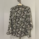 Apostrophe  Woman black white floral lace print blouse top shirt 18W Photo 3