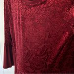 Altar'd State  Burgundy Peplum Swing Top Bell Sleeve Babydoll Holiday E14 Photo 2