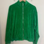 Suzie Kondi NWT - Unisex Zip Jacket Velour Jelly Bean Green Track Full Zip Photo 0