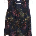 Ecru  Dark Feminine Floral Sleeveless Top - Multicolor Chic Size XS Photo 0