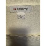 Liz Claiborne  Womens Cream Scallop Neck Pullover Sweater Holiday Work Size Large Photo 6