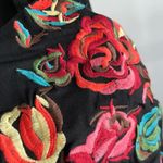 Angie Black Embroidered Boho Peasant Dress Women’s Small Floral Festival Tunic Photo 10