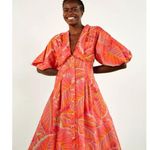 Farm Rio ππ Bright Forest Midi Dress ~ Botanical Print Small S NWT Photo 2