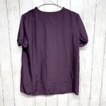 Wilfred Top Women Size XS Plum Vneck Button Short Sleeve Blouse Cuff Sleeves Purple Photo 7