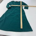 Eshakti Dress Womens Size 4 Teal Green Long Sleeve Ruffle Detail A-Line Photo 6