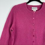 Pendleton Vintage Lambs Wool Button Front Cardigan Sweater Pink Purple Photo 5