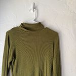 Valerie Stevens  Vintage Green Ribbed Silk Turtleneck Sweater L Preppy Old Money Photo 1