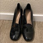ALDO Colinda Black Patent Loafer Heels – Chunky Block Heel Pumps Photo 2