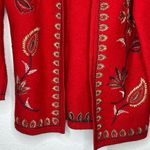Jolie Eric Gaskins Embroidered Wool Jacket‎ Red Photo 3