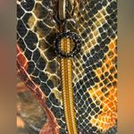 Cache Vintage Caché Red Orange Snakeskin Bodycon Dress | Y2K Sexy Clubwear Zip Mini M Photo 11