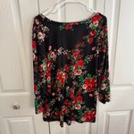 Pioneer Woman roses floral v neck blouse size XXXL Black Photo 4