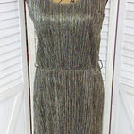 Rock & Republic  Metallic Crinkle Shift‎ Party Dress Silver Small Photo 0