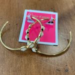 Juicy Couture  E Gem Stone Gold Tone Hoop Earrings Photo 3