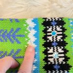 Quacker Factory VTG  Zip Up Sweater Woman’s Size Medium Bright Green Snowflake Photo 7