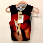 Jaded London NWT Slinky Flame Lips Sleeveless Tank Top Black/Red Women's Size 0 Photo 2