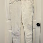 Joseph Ribkoff  Women’s White Silver Trim Skinny Jeans Size 14 Photo 0